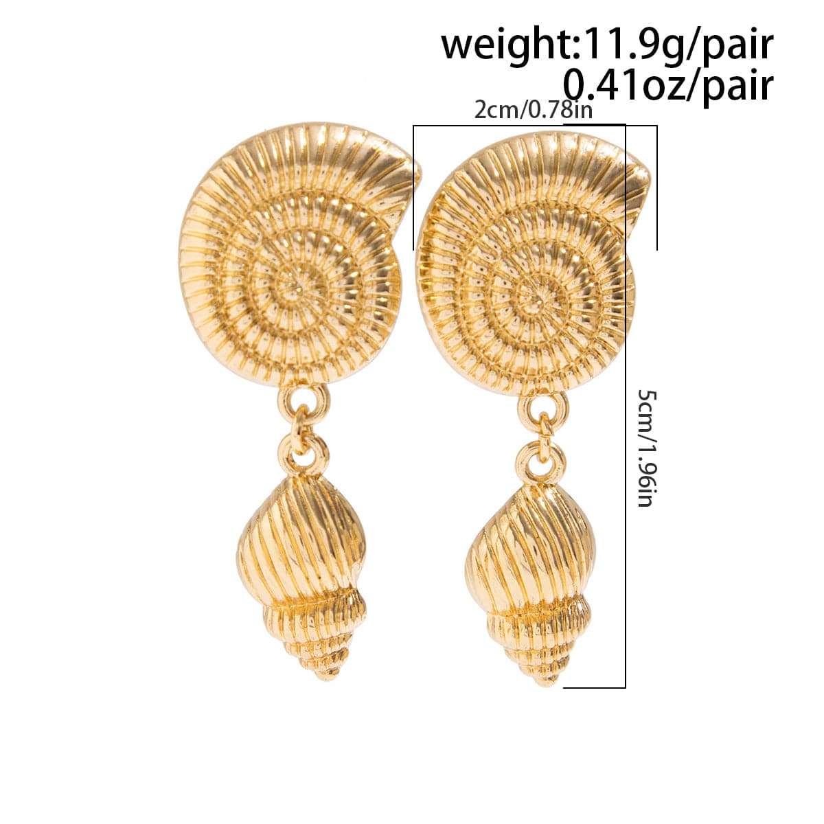 Bohemia Chunky Conch Dangle Earrings
