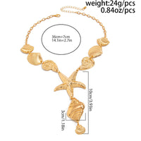 Thumbnail for Bohemia Chunky Conch Shell Starfish Charm Y Necklace - ArtGalleryZen