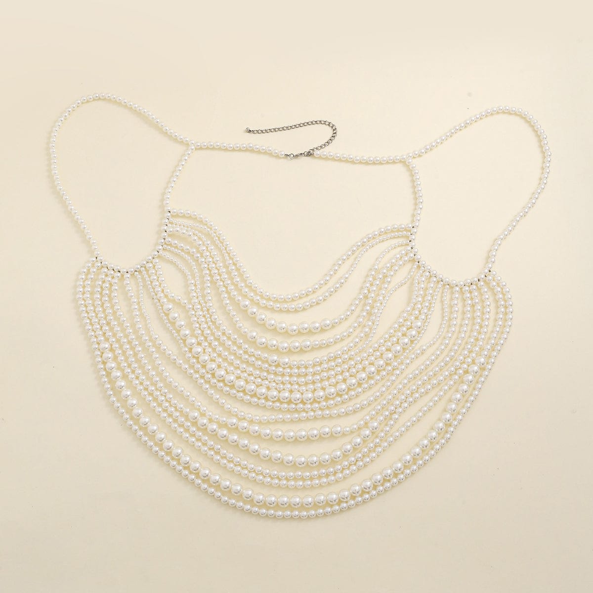 Bohemia Chunky Layered Pearl Backless Body Chain Bra