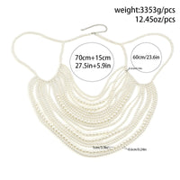 Thumbnail for Bohemia Chunky Layered Pearl Backless Body Chain Bra