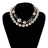 Thumbnail for Bohemia Chunky Layered Pearl Chain Choker Necklace Set - ArtGalleryZen