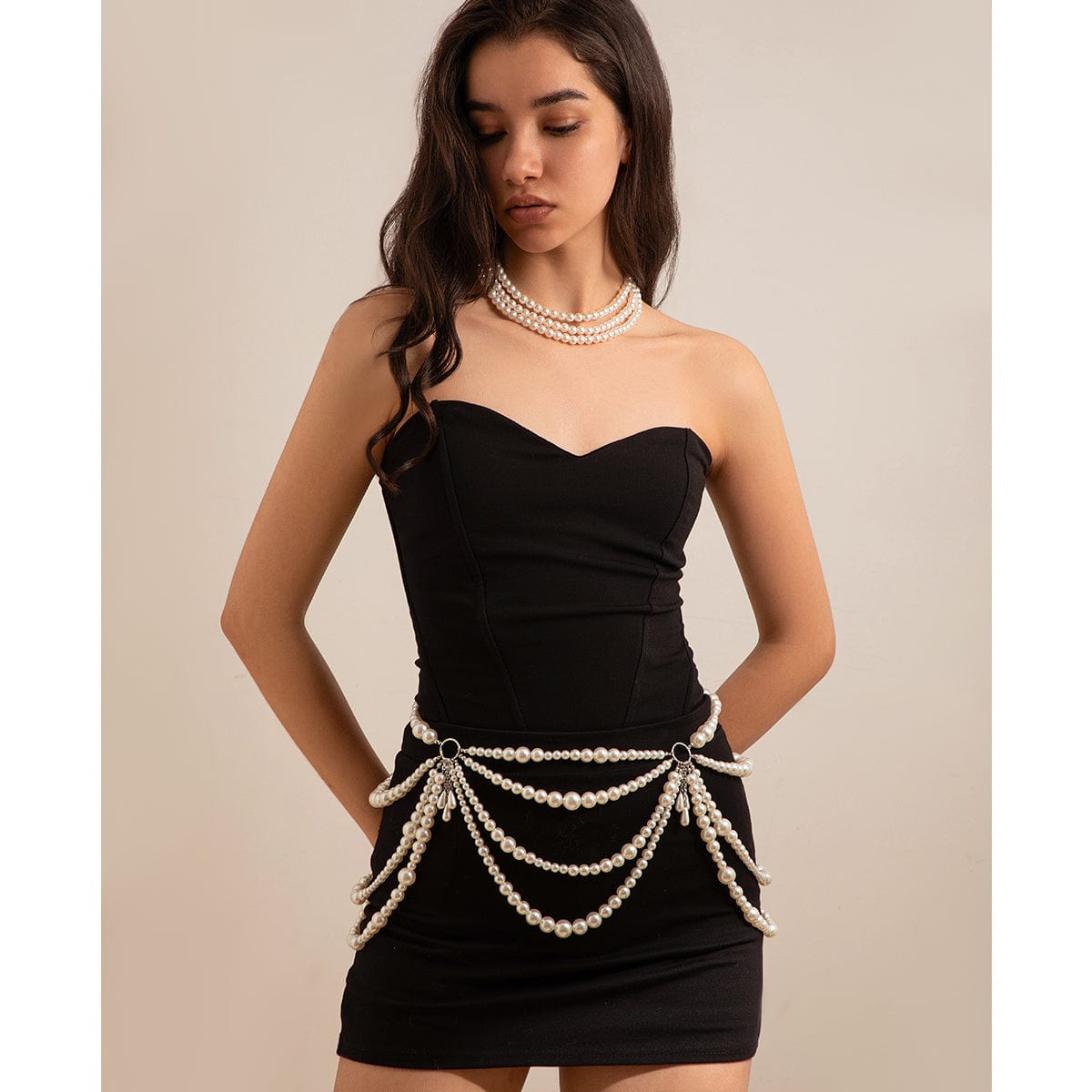 Bohemia Chunky Layered Pearl Waist Chain