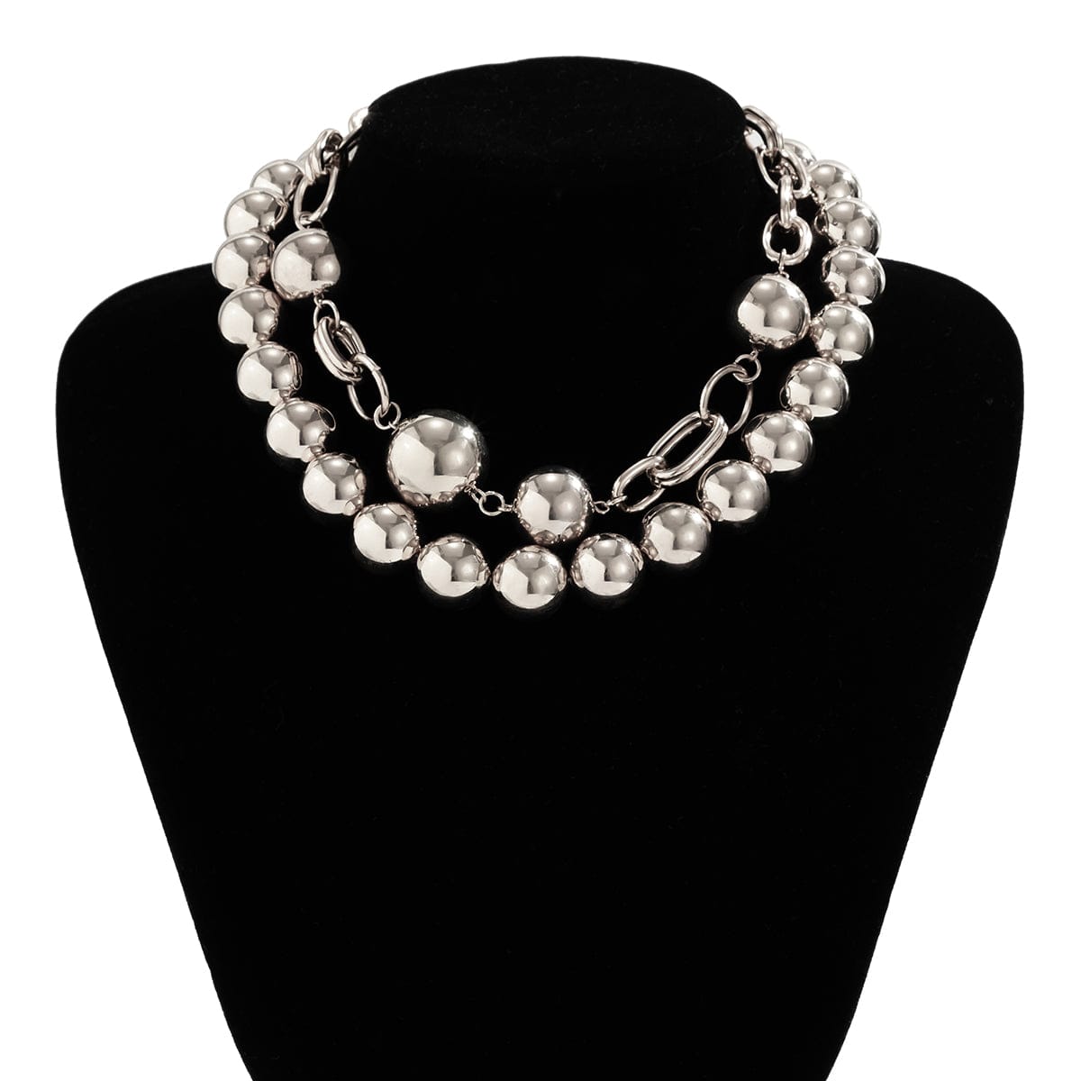 Bohemia Chunky Layered Pearl Chain Choker Necklace Set