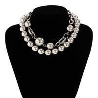 Thumbnail for Bohemia Chunky Layered Pearl Chain Choker Necklace Set