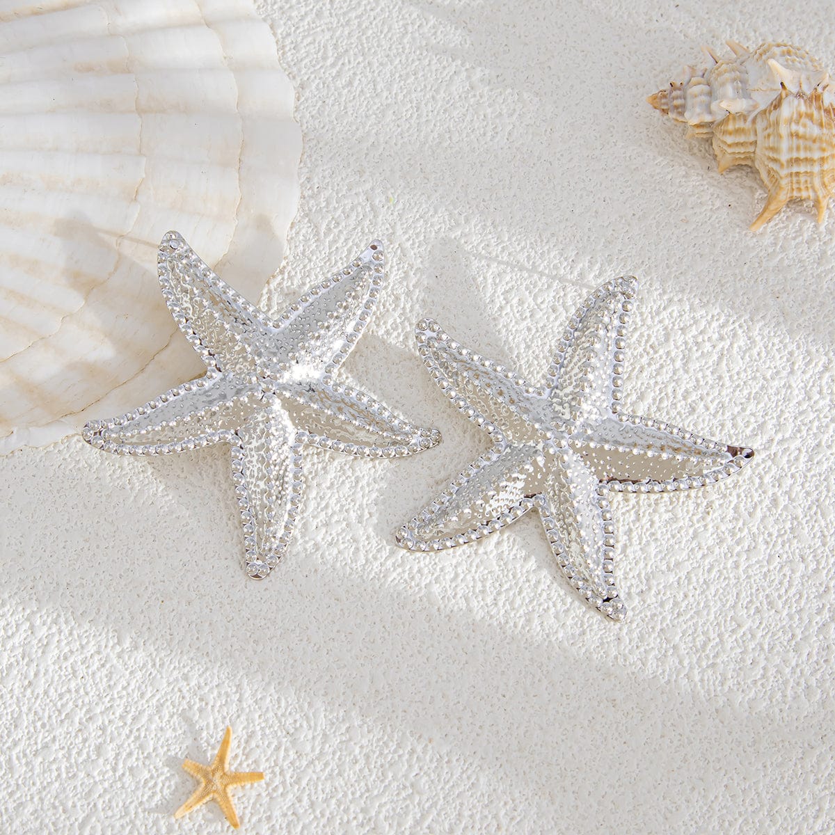 Bohemia Chunky Textured Starfish Earrings - ArtGalleryZen