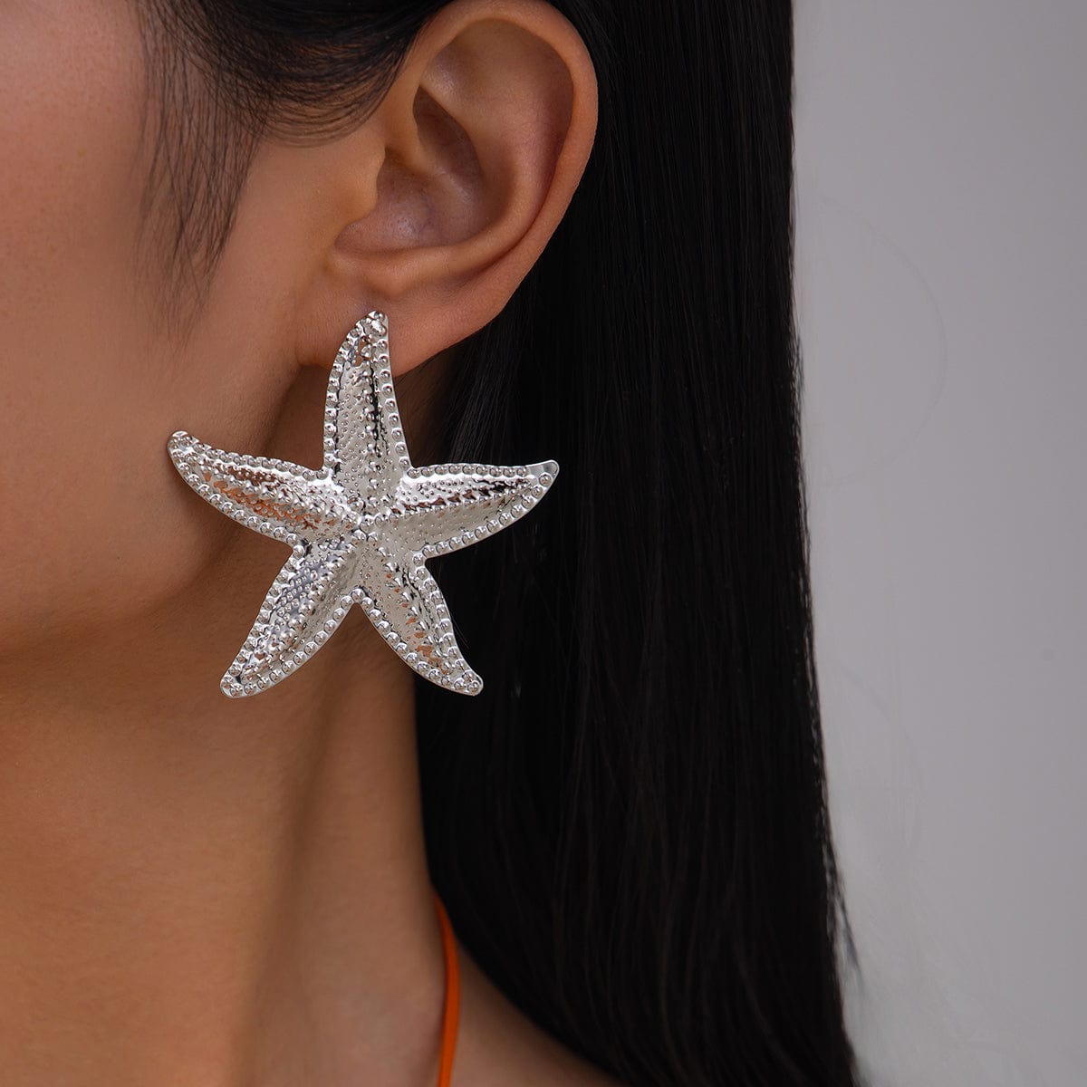 Bohemia Chunky Textured Starfish Earrings - ArtGalleryZen