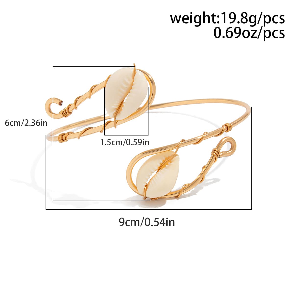 Bohemia Conch Charm Arm Cuff - ArtGalleryZen