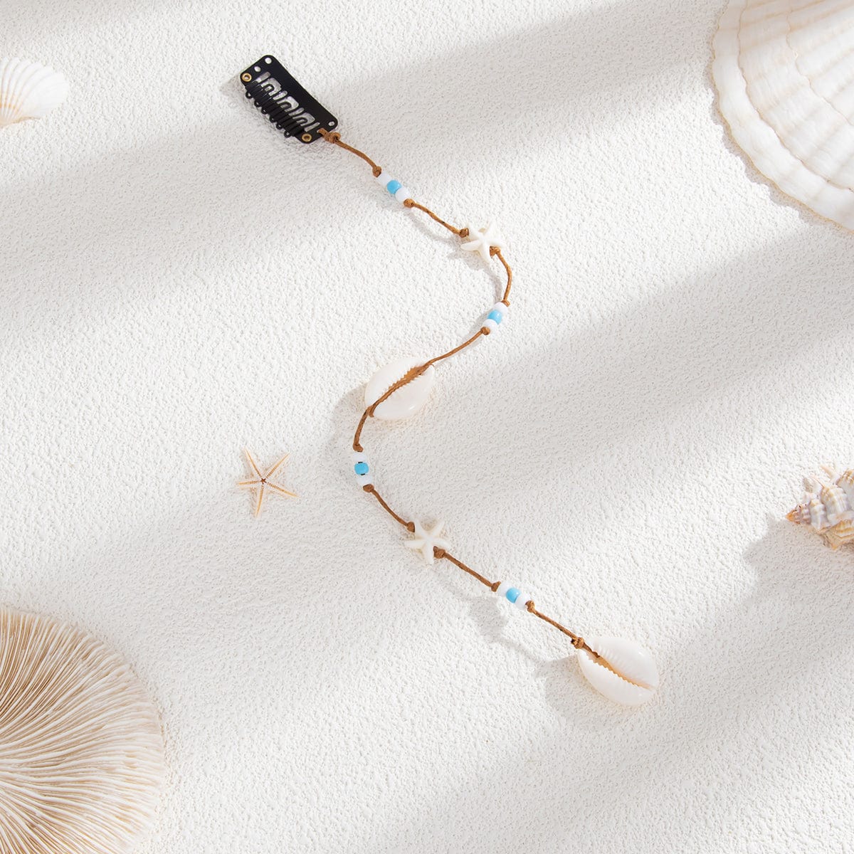 Bohemia Conch Seed Beaded Chain Hair Clip - ArtGalleryZen