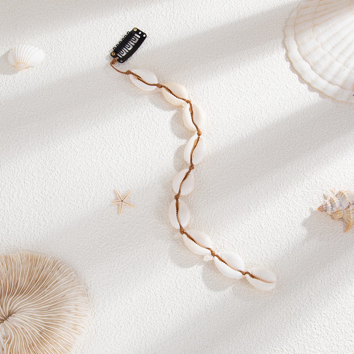 Bohemia Conch Seed Beaded Chain Hair Clip - ArtGalleryZen