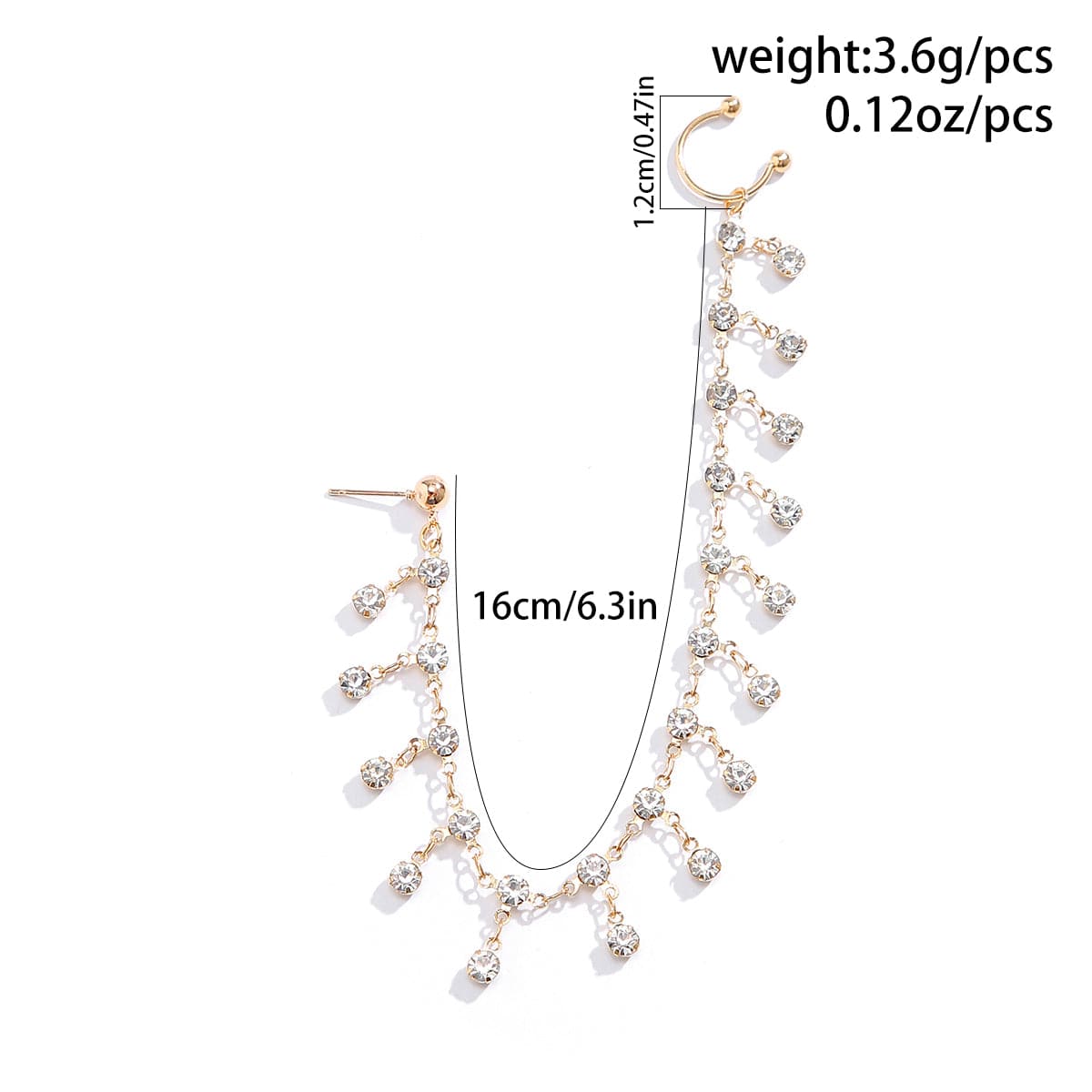 Bohemia Crystal Tassel Nose To Ear Chain - ArtGalleryZen