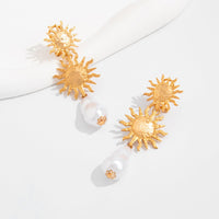 Thumbnail for Bohemia Dangling Sun Pearl Earrings - ArtGalleryZen