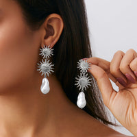 Thumbnail for Bohemia Dangling Sun Pearl Earrings - ArtGalleryZen