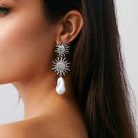 Thumbnail for Bohemia Dangling Sun Pearl Earrings - ArtGalleryZen