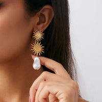 Thumbnail for Bohemia Dangling Sun Pearl Earrings - ArtGalleryZen