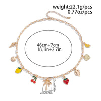 Thumbnail for Bohemia Enamel Fruit Coconut Tree Heart Charm Necklace - ArtGalleryZen