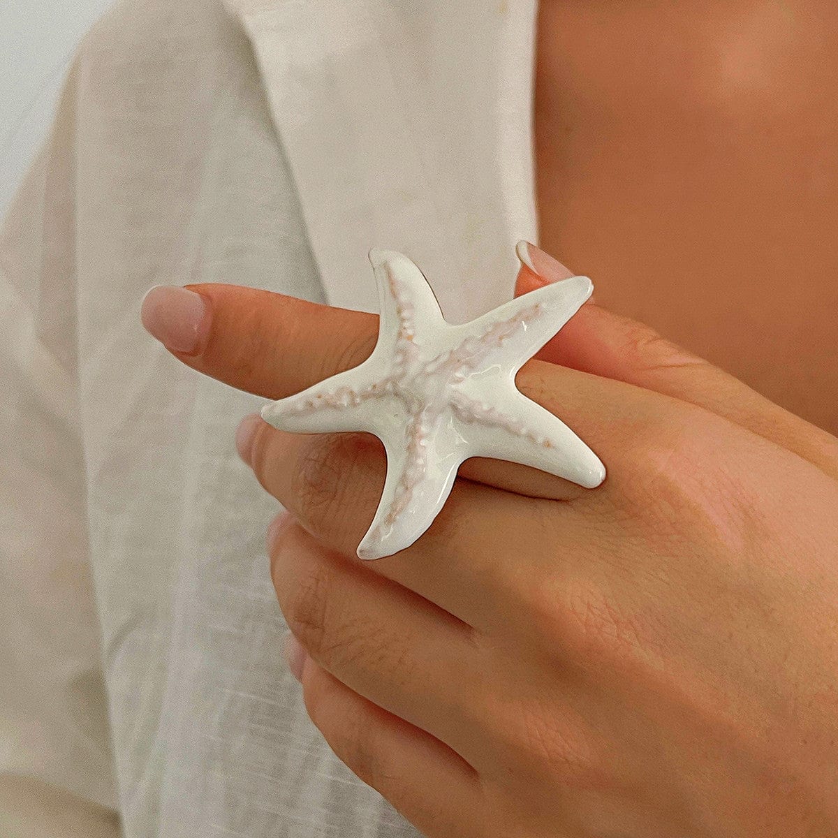 Bohemia Enamel Starfish Ring - ArtGalleryZen