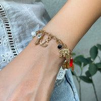 Thumbnail for Bohemia Evil Eye Owl Elephant Lucky Horseshoe Tassel Bracelet