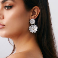 Thumbnail for Bohemia Gold Silver Plated Sunflower Dangle Earrings - ArtGalleryZen