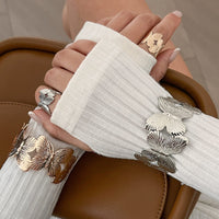 Thumbnail for Bohemia Gold Silver Tone Butterfly Open Ring Bangle Bracelet Set