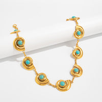 Thumbnail for Bohemia Gold Tone Turquoise Inlaid Conch Waist Chain - ArtGalleryZen