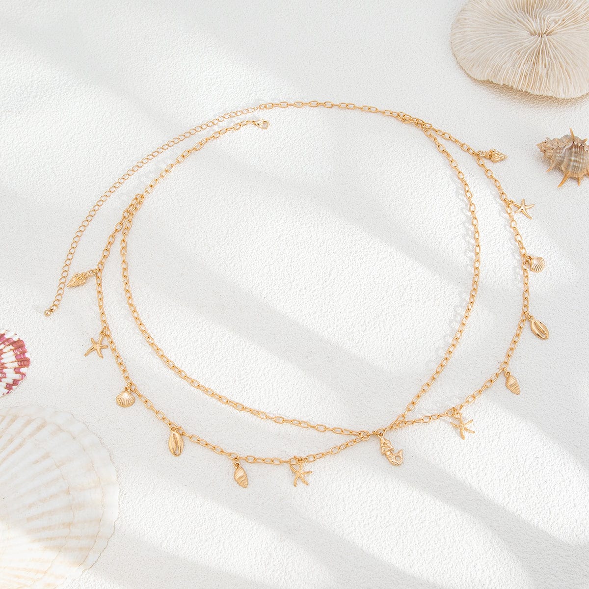 Bohemia Layered Conch Shell Starfish Tassel Belly Chain - ArtGalleryZen
