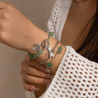 Thumbnail for Bohemia Layered Dragonfly Tree Charm Turquoise Stone Bracelet Set - ArtGalleryZen