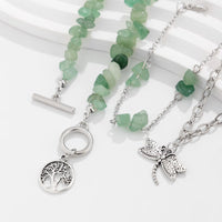 Thumbnail for Bohemia Layered Dragonfly Tree Charm Turquoise Stone Bracelet Set - ArtGalleryZen