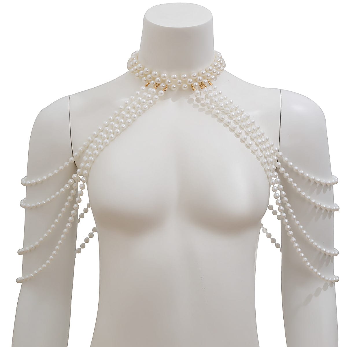 Bohemia Layered Pearl Chain Shoulder Necklace - ArtGalleryZen