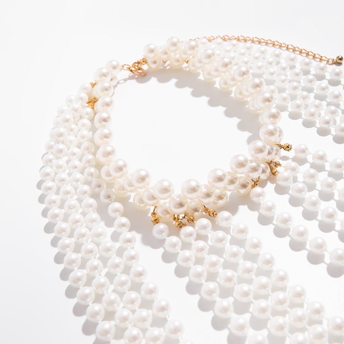 Bohemia Layered Pearl Chain Shoulder Necklace