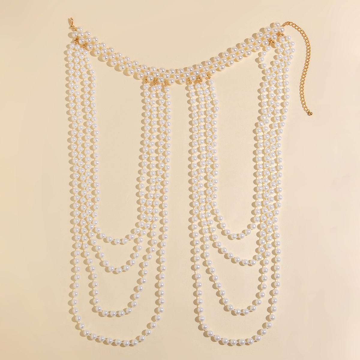 Bohemia Layered Pearl Chain Shoulder Necklace