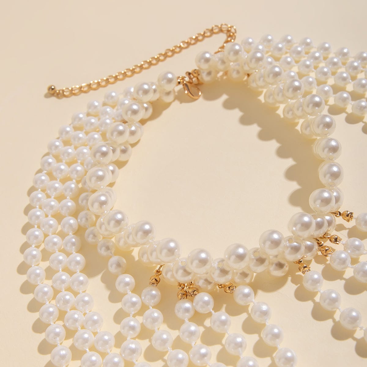 Bohemia Layered Pearl Chain Shoulder Necklace