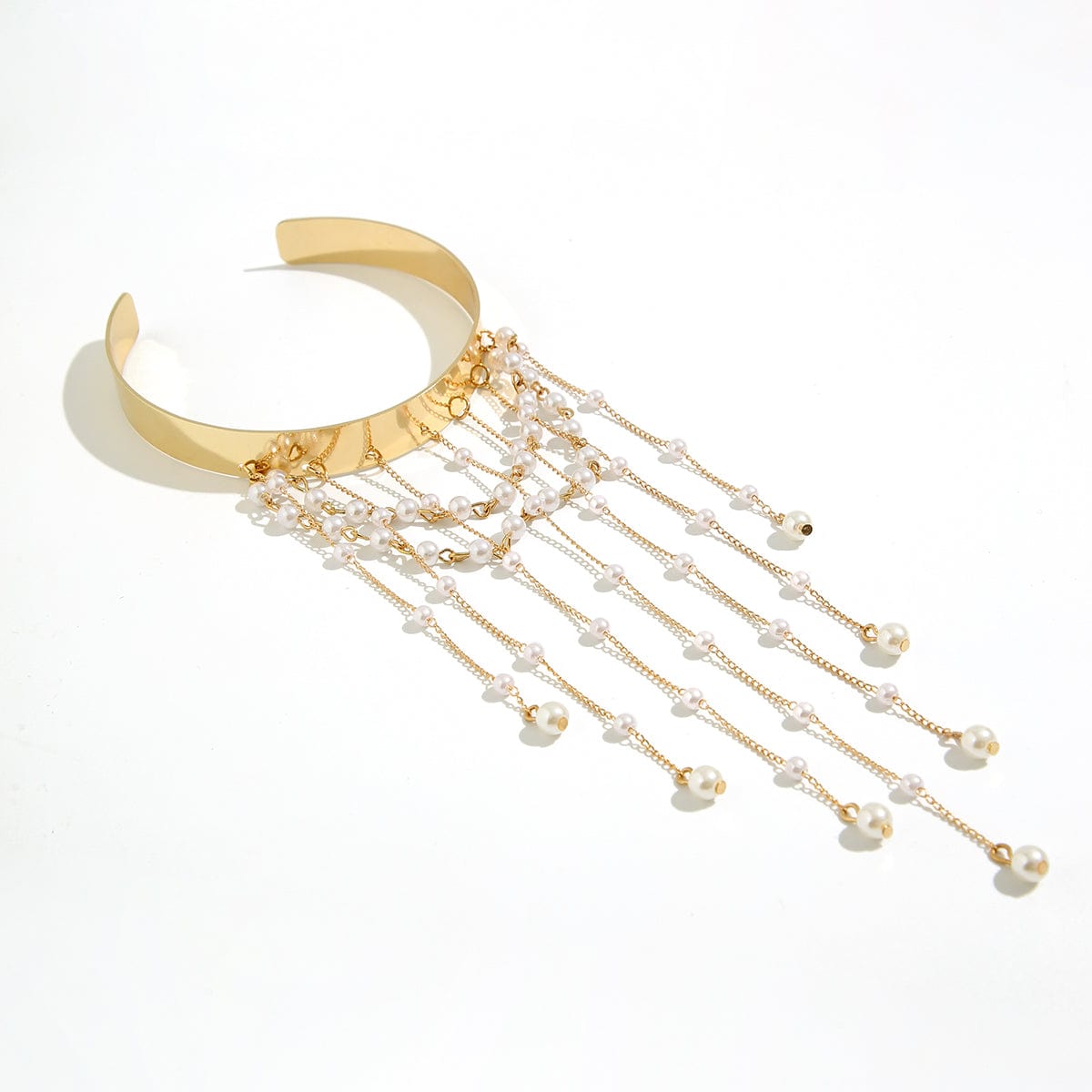 Bohemia Layered Pearl Chain Tassel Arm Cuff