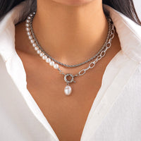 Thumbnail for Bohemia Layered Pearl Charm Rope Chain Necklace Set