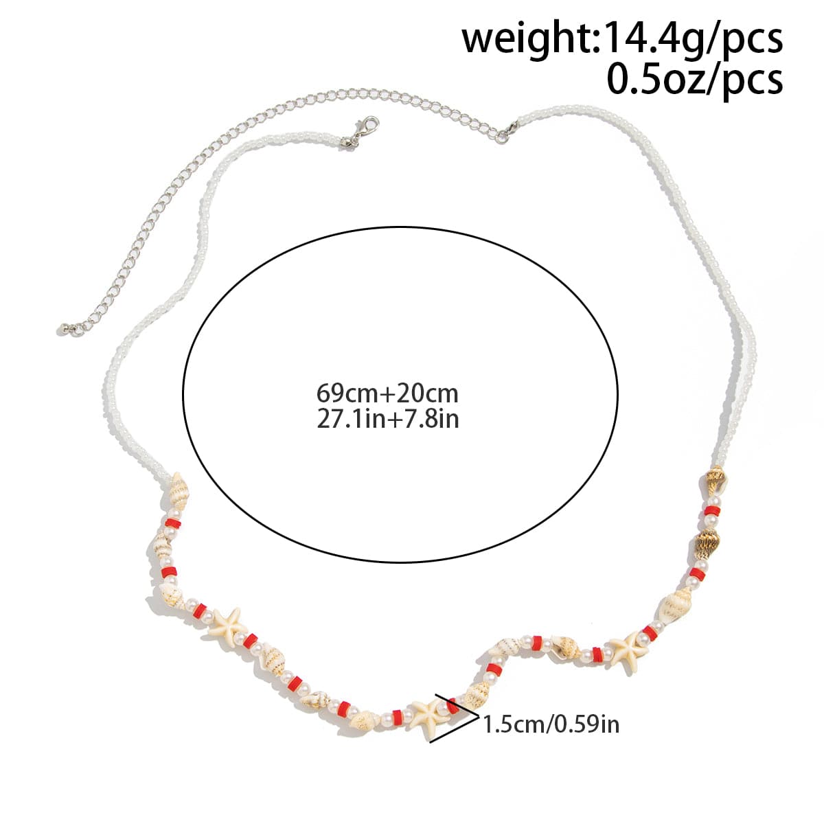 Bohemia Layered Pearl Conch Starfish Charm Waist Chain - ArtGalleryZen