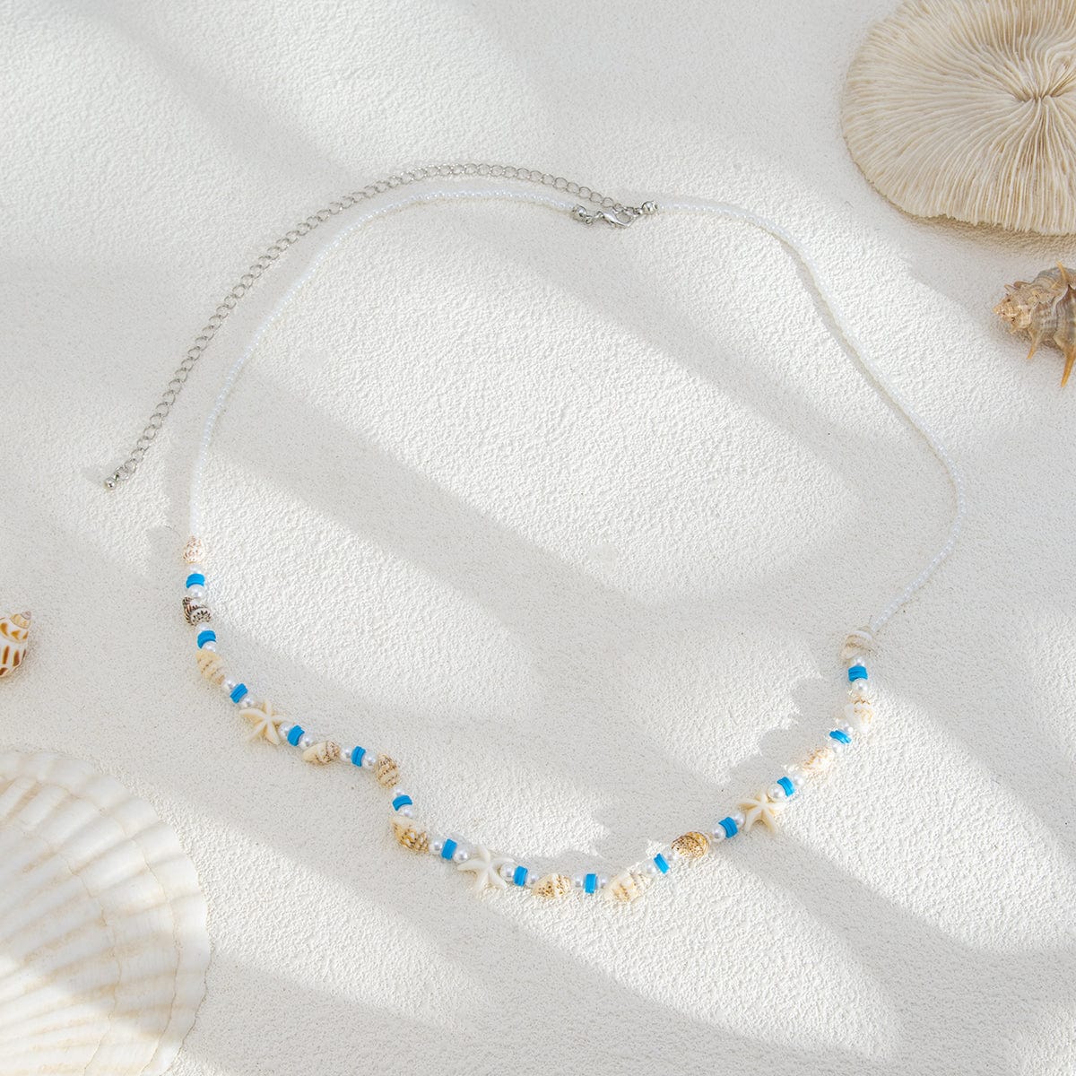 Bohemia Layered Pearl Conch Starfish Charm Waist Chain - ArtGalleryZen