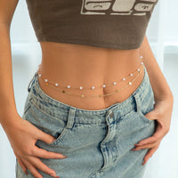 Thumbnail for Bohemia Layered Pearl Sequin Saturn Belly Chain Set