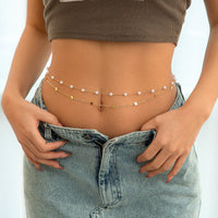 Thumbnail for Bohemia Layered Pearl Sequin Saturn Belly Chain Set