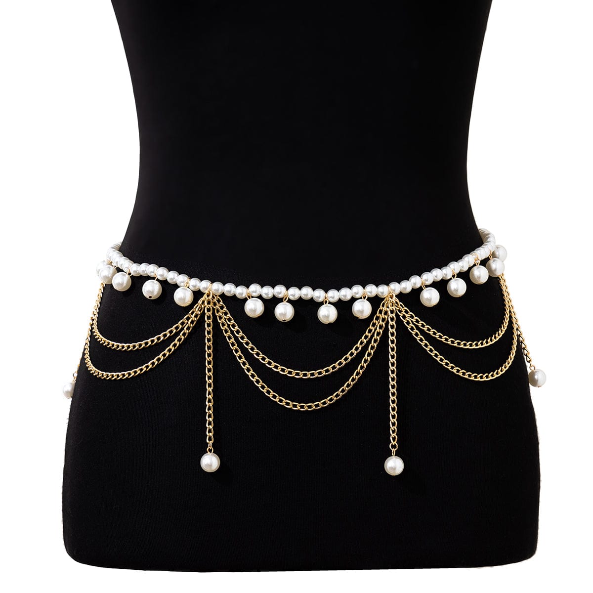 Bohemia Layered Pearl Tassel Curb Waist Chain - ArtGalleryZen