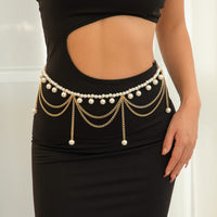 Thumbnail for Bohemia Layered Pearl Tassel Curb Waist Chain