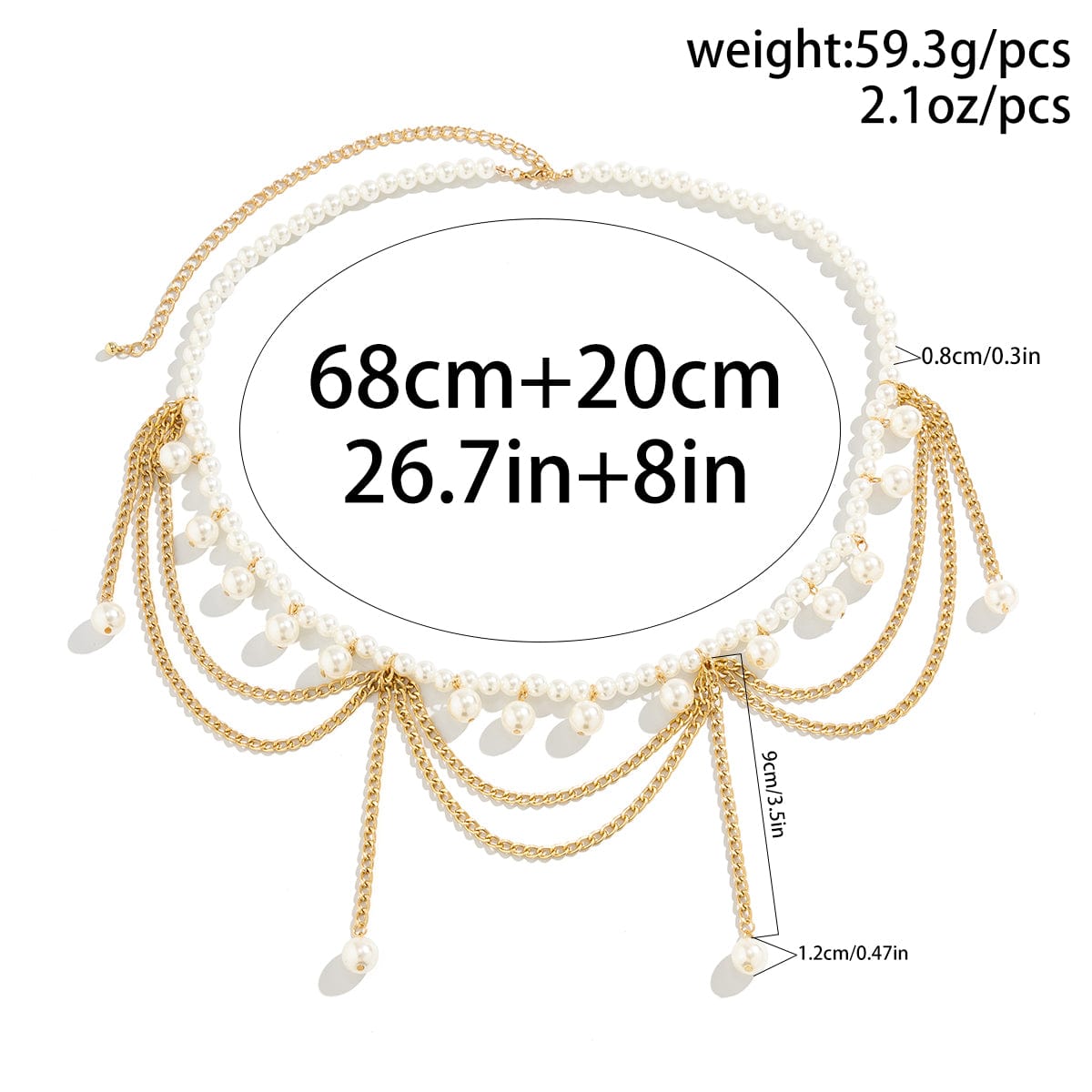 Bohemia Layered Pearl Tassel Curb Waist Chain