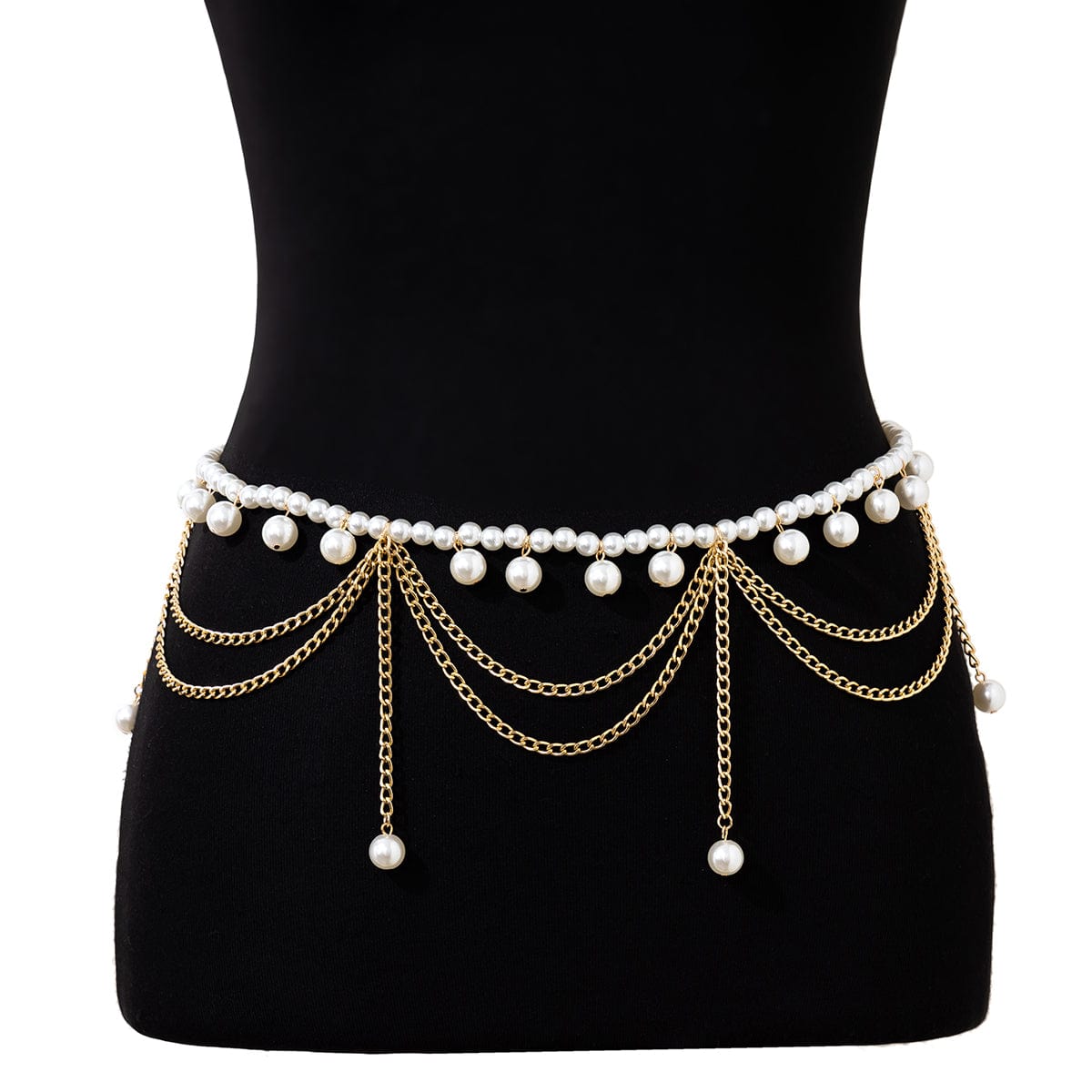 Bohemia Layered Pearl Tassel Curb Waist Chain