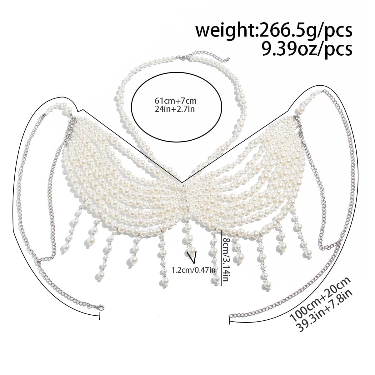 Bohemia Layered Pearl Tassel Halter Top Backless Body Chain Bra - ArtGalleryZen