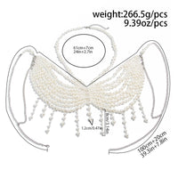 Thumbnail for Bohemia Layered Pearl Tassel Halter Top Backless Body Chain Bra - ArtGalleryZen