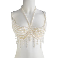 Thumbnail for Bohemia Layered Pearl Tassel Halter Top Backless Body Chain Bra - ArtGalleryZen