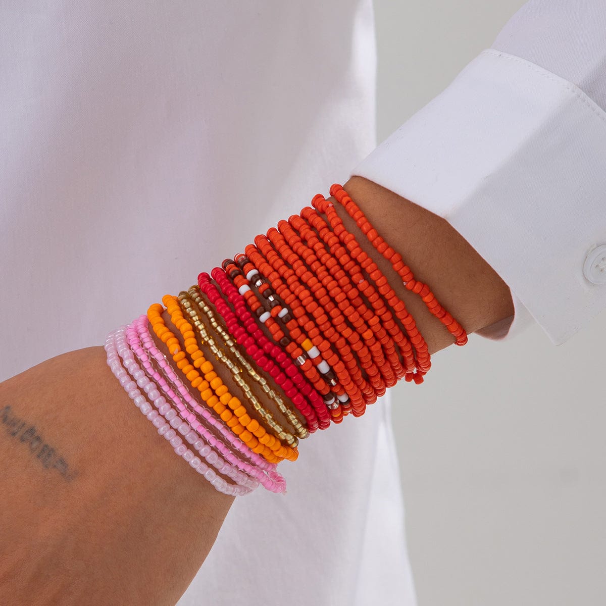 Bohemia Layered Seed Beaded Bracelet Set - ArtGalleryZen