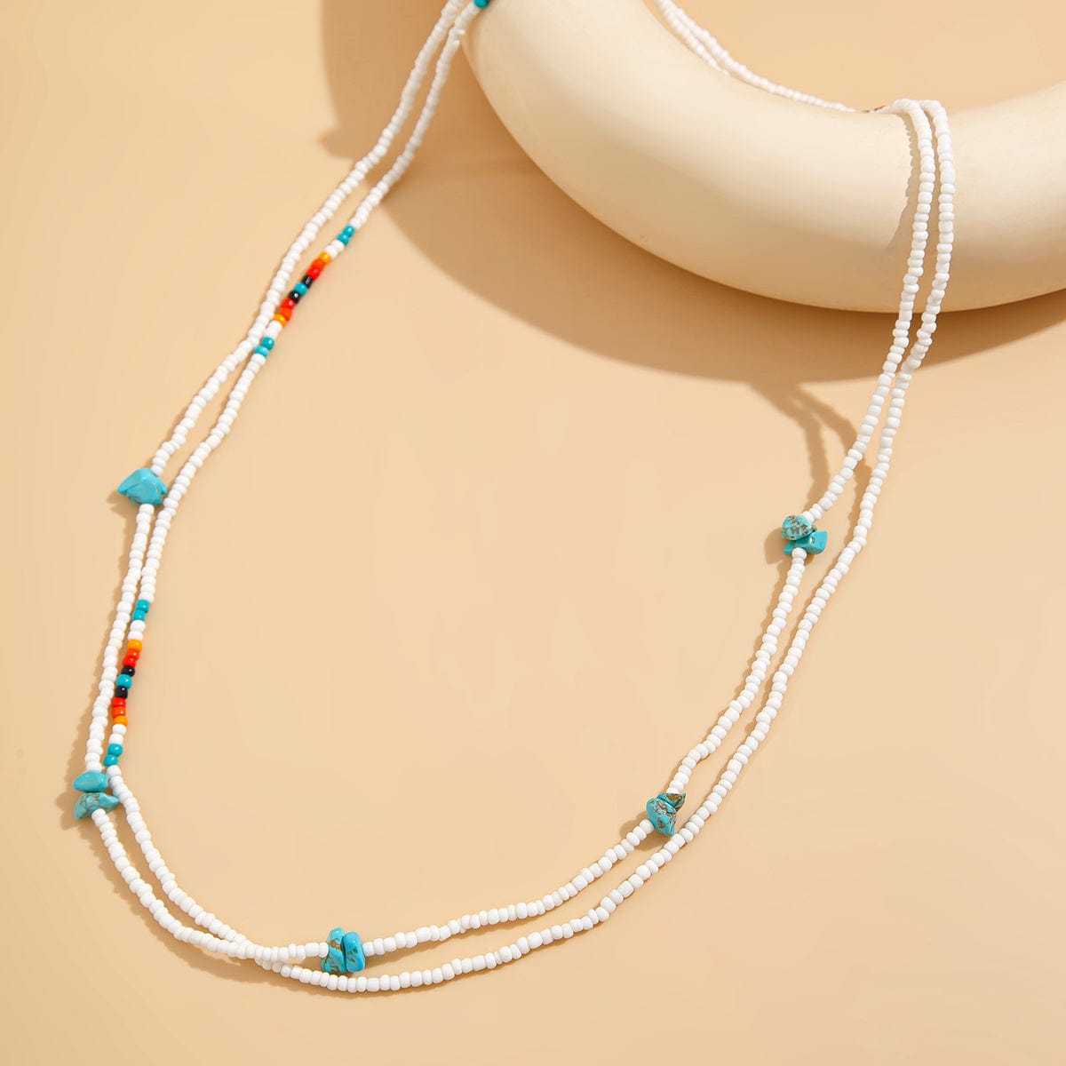 Bohemia Layered Seed Beaded Turquoise Belly Chain Set - ArtGalleryZen