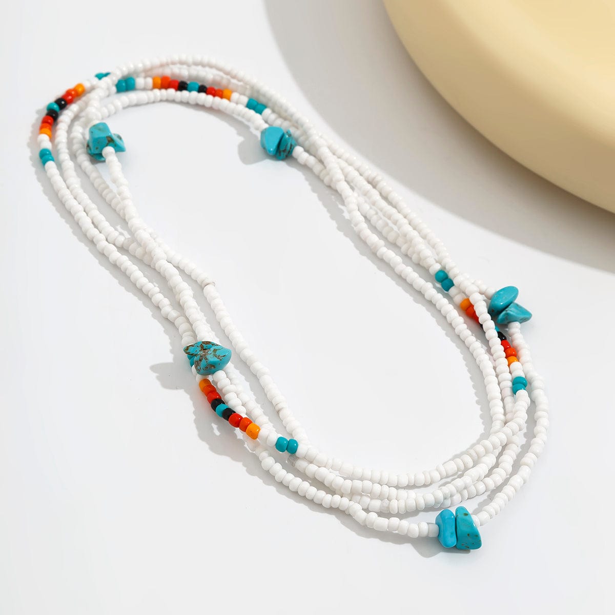 Bohemia Layered Seed Beaded Turquoise Belly Chain Set