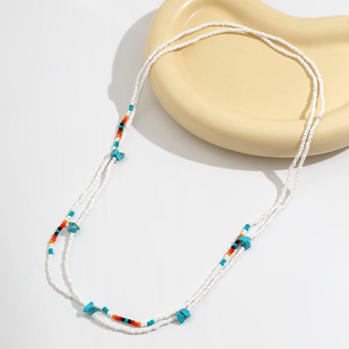 Bohemia Layered Seed Beaded Turquoise Belly Chain Set