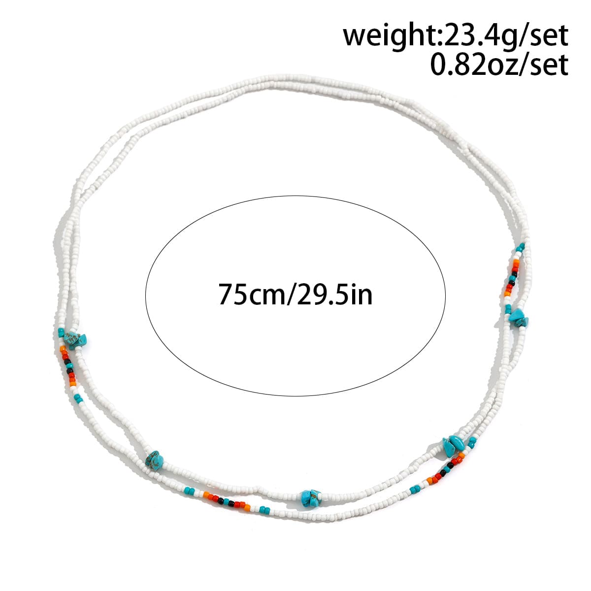 Bohemia Layered Seed Beaded Turquoise Belly Chain Set