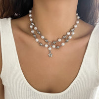 Thumbnail for Bohemia Layered Star Pendant Two Tone Pearl Chain Necklace